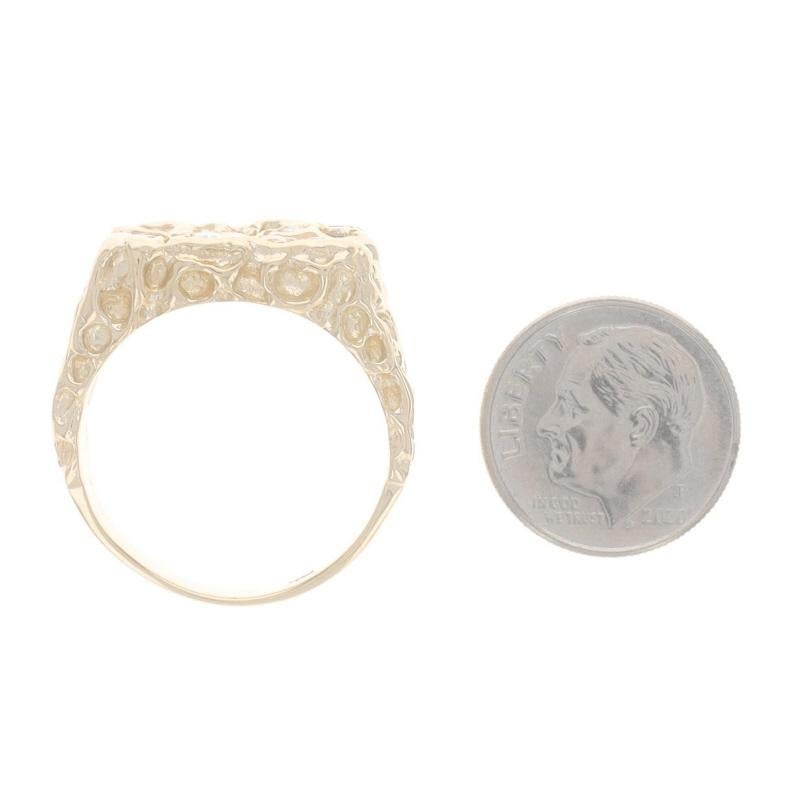 Bague pour homme en or jaune avec diamant - 14k Round .88ctw Nugget Cluster en vente 1