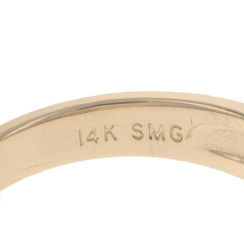 Gelbgold Diamant Herrenring -14k Rund & Baguette .50ctw gebürsteter Ehering 1
