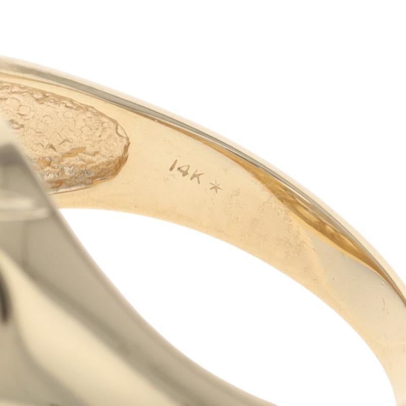 Anello da uomo con diamante in oro giallo - 14k Brilliante rotondo 1,10ctw in vendita 2