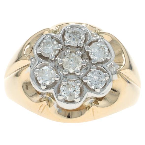 Bague pour homme en or jaune avec diamant - 14k Round Brilliant 1.10ctw