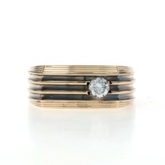 Yellow Gold Diamond Men's Ring - 14k Round Brilliant .25ct Solitaire