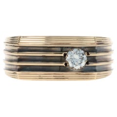 Bague pour homme en or jaune avec diamant - 14k Solitaire brillant rond de 0,25ct