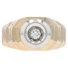 Yellow Gold Diamond Men's Ring - 14k Round Brilliant .25ct Solitaire