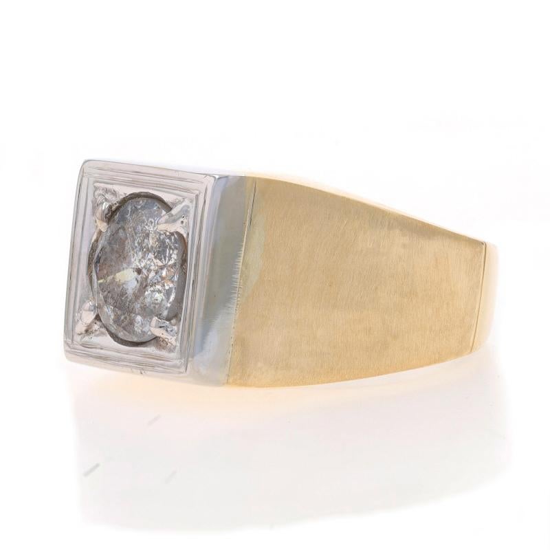 Bague pour homme en or jaune avec diamant - 14k Solitaire brillant rond 3.08ct Excellent état - En vente à Greensboro, NC