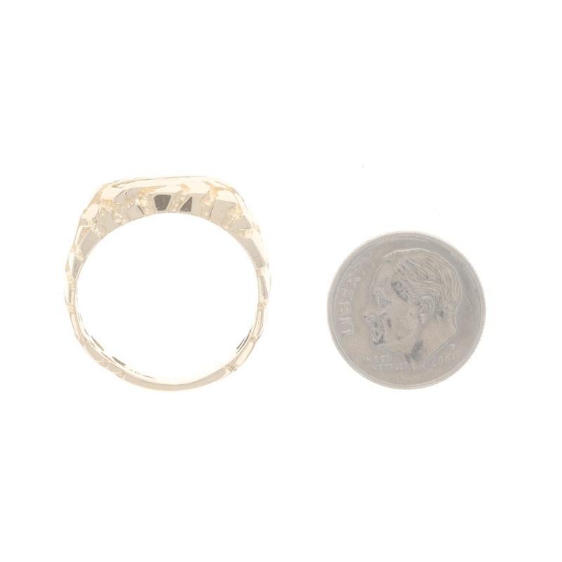 Uomo Anello da uomo in oro giallo con diamanti - 14k Round Brilliante .30ctw Nugget Channel Set in vendita
