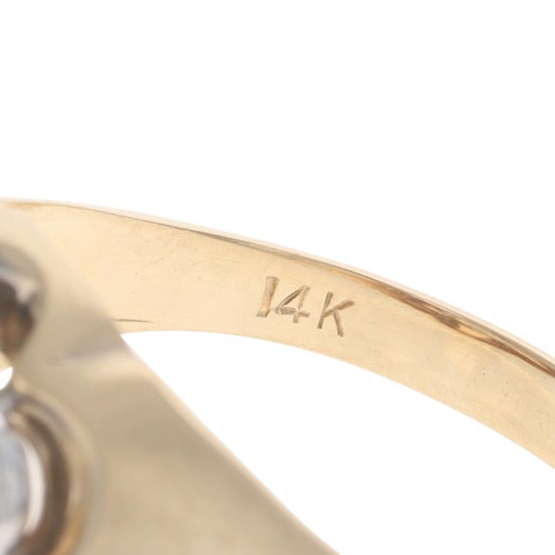 Anello da uomo con diamante in oro giallo - 14k - Brilliante rotondo 0,50ctw Cluster in vendita 2