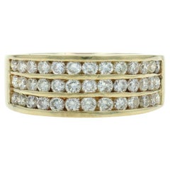 Yellow Gold Diamond Men's Ring - 18k Round Brilliant 1.00ctw Cluster Band