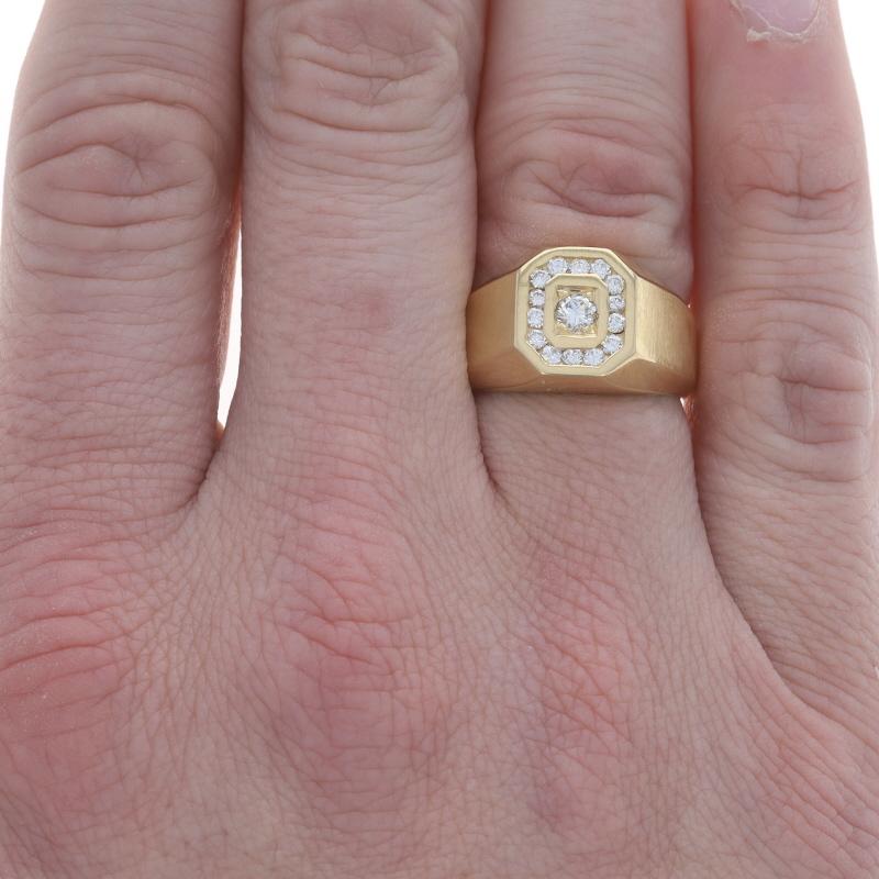 Size: 9
Sizing Fee: Up 1 1/2 sizes for $80 or Down 1/2 a size for $60

Metal Content: 18k Yellow Gold

Stone Information

Natural Diamonds
Carat(s): .60ctw
Cut: Round Brilliant
Color: H - I
Clarity: VS1 - VS2

Total Carats: 0.6ctw

Style: Solitaire