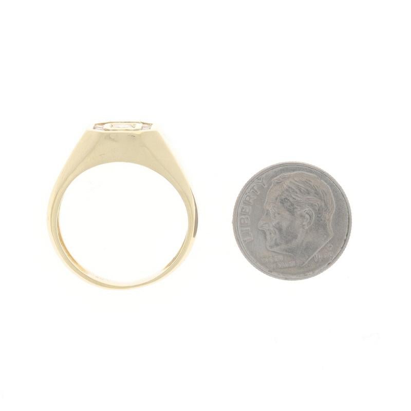 Yellow Gold Diamond Men's Ring - 18k Round Brilliant .60ctw Channel Set Halo For Sale 1