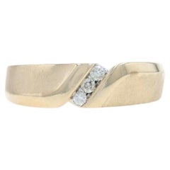 Yellow Gold Diamond Men's Three-Stone Wedding Band 10k Rd.15ctw Bypass Ring Sz11