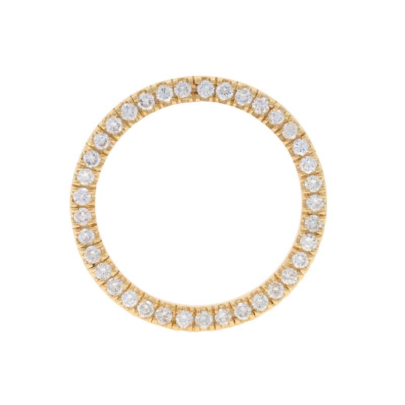 Metal Content: 10k Yellow Gold

Stone Information
Natural Diamonds
Carat(s): 3.00ctw
Cut: Round Brilliant
Color: G - H
Clarity: SI1 - I1 (VS2 included in report)
Certified by: AIDJ
Report Number: B500210

Total Carats: 3.00ctw

Style: Made for 36mm