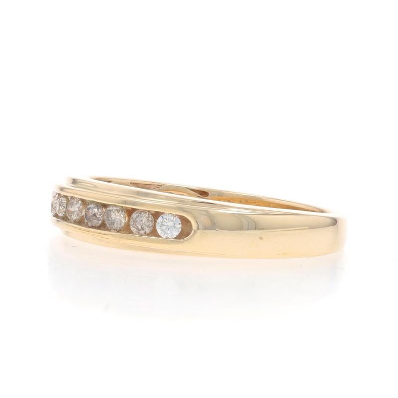 Yellow Gold Diamond Men's Wedding Band - 10k Round .25ctw Channel Set Ring In Excellent Condition For Sale In Greensboro, NC