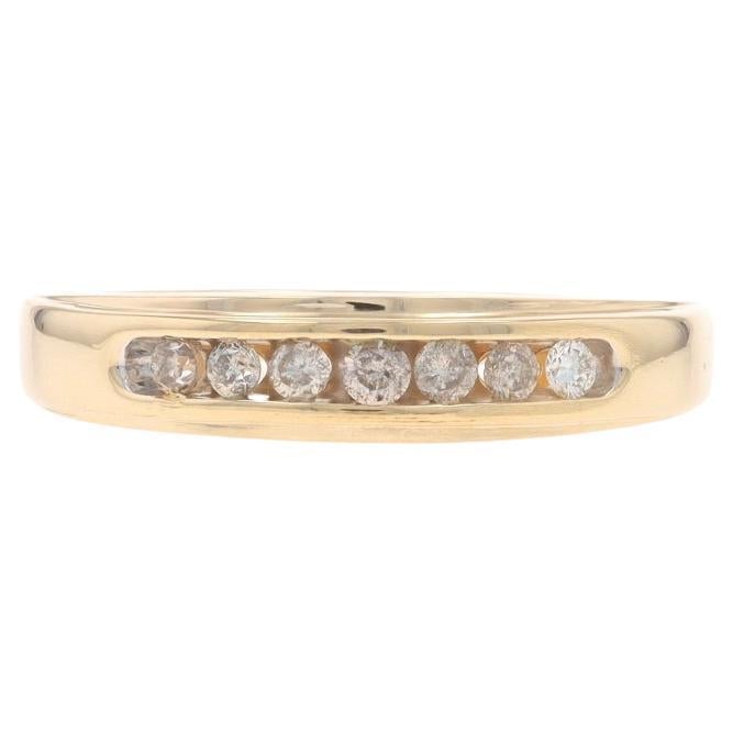 Alianza de oro amarillo con diamantes para hombre - 10k Anillo redondo .25ctw Channel Set