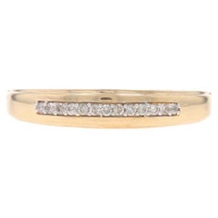 Yellow Gold Diamond Men's Wedding Band - 10k Round Brilliant .10ctw Ring