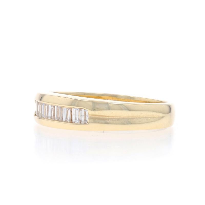 Yellow Gold Diamond Men's Wedding Band - 14k Baguette .40ctw Channel Set Ring In Excellent Condition In Greensboro, NC