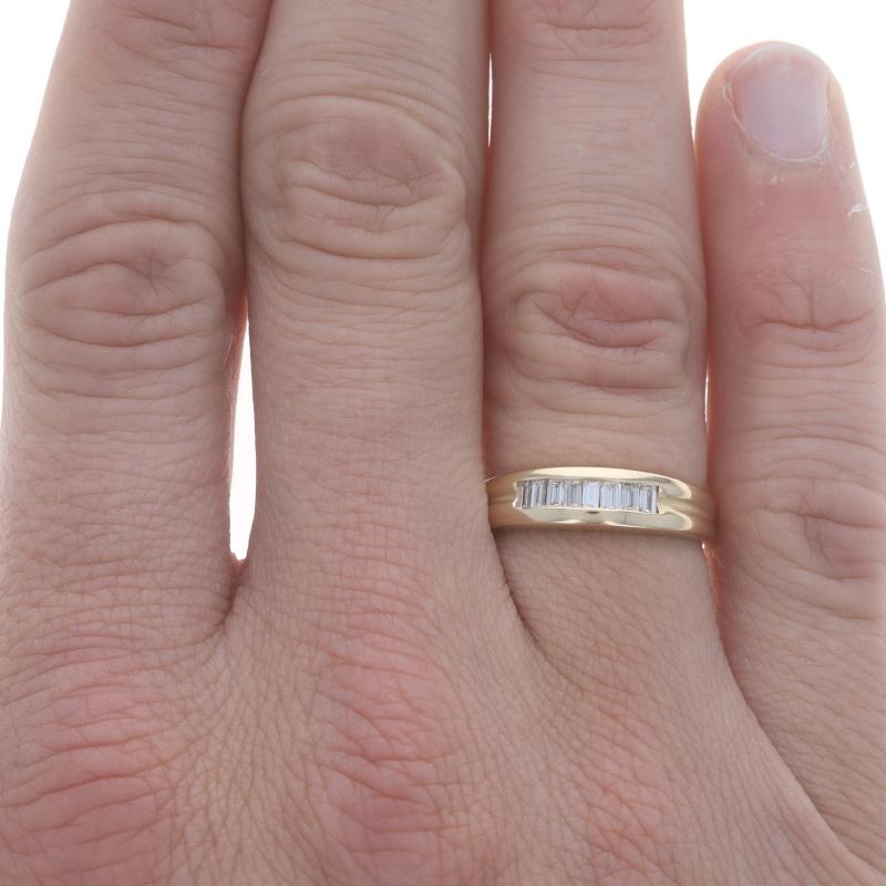 Yellow Gold Diamond Men's Wedding Band - 14k Baguette .40ctw Channel Set Ring 1