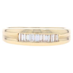 Gelbgold Diamant Herren-Hochzeitsring - 14k Baguette .40ctw Kanalbesetzter Ring