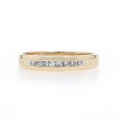 Yellow Gold Diamond Men's Wedding Band - 14k Round .20ctw Channel Set Ring