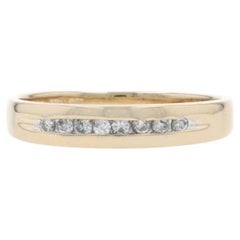 Yellow Gold Diamond Men's Wedding Band - 14k Round .20ctw Channel Set Ring