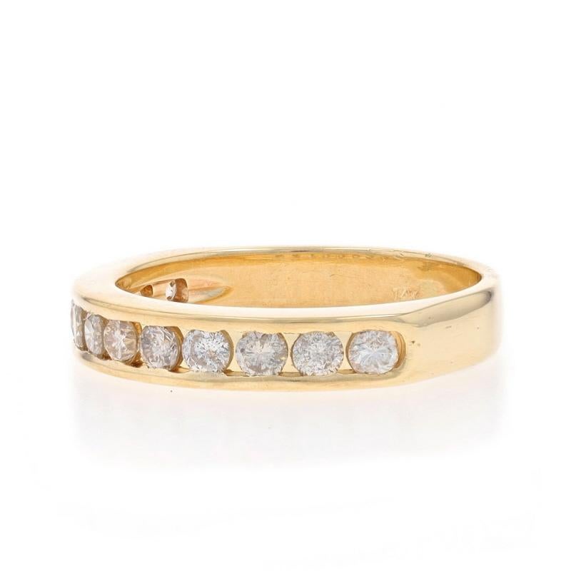 Yellow Gold Diamond Men's Wedding Band - 14k Round .84ctw Channel Set Ring In Excellent Condition For Sale In Greensboro, NC