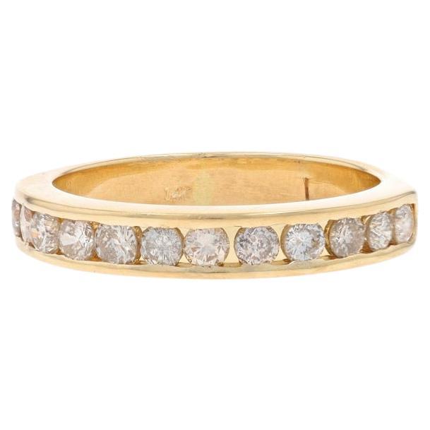 Yellow Gold Diamond Men's Wedding Band - 14k Round .84ctw Channel Set Ring