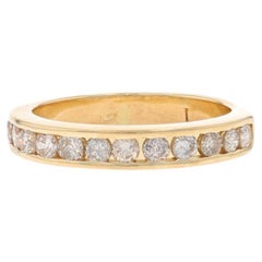 Yellow Gold Diamond Men's Wedding Band - 14k Round .84ctw Channel Set Ring