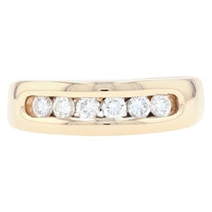 48 karat gold Vintage Yellow Gold Diamond Men
s Wedding Band, 14k Round Cut .48 Carat Channel Set Ring