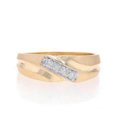 Yellow Gold Diamond Men's Wedding Ring - 14k Round 1/3ctw Four-Stone Ring