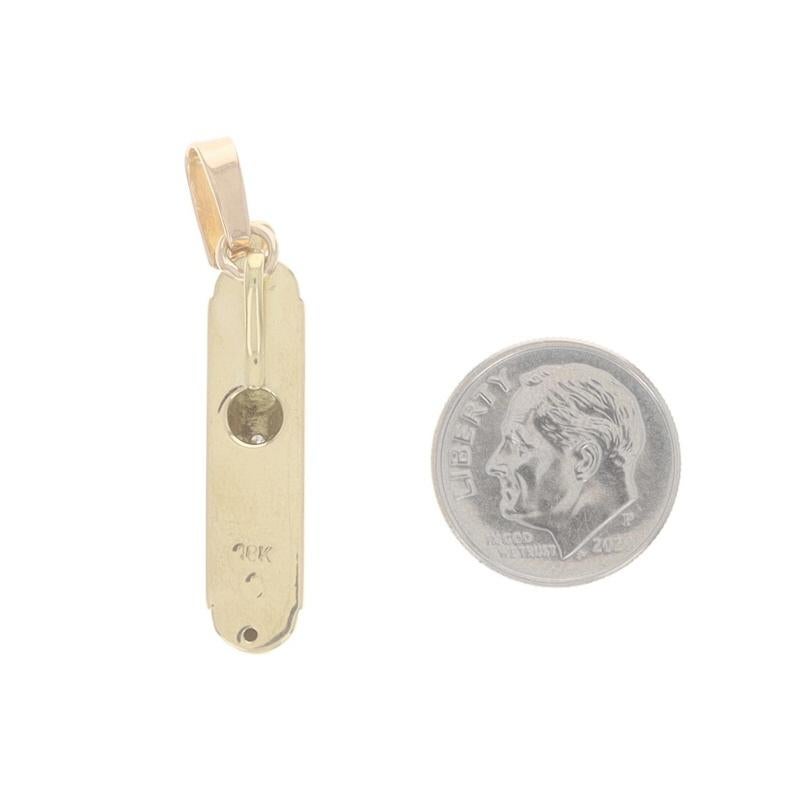 Yellow Gold Diamond Mezuzah Pendant - 18k Round .60ctw Judaica Faith Gift In Excellent Condition For Sale In Greensboro, NC