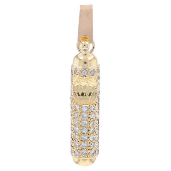 Pendentif Mezuzah en or jaune - 18k Round .60ctw Judaica Faith Gift