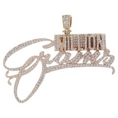 Pendentif homme "Million Grams" en or jaune - 14k Round 3.10ctw Bling