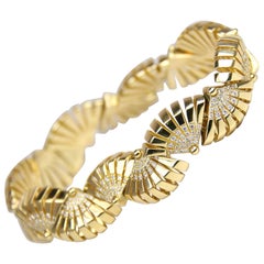 Bracelet éventail Miseno en or jaune et diamants