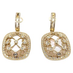 Orecchini in oro giallo con diamanti e madreperla - Diamanti 1,05ct, MOP 13,56ct