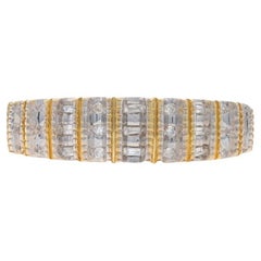 Yellow Gold Diamond Mother's Band - 10k Single Cut & Baguette .14ctw Mom Ring