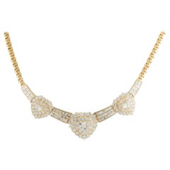 Yellow Gold Diamond Necklace 5.58 Carat