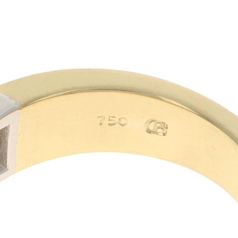 Yellow Gold Diamond Negative Space Band 18k Trill & Bag.43ctw Wedding Ring 6 3/4 For Sale 1
