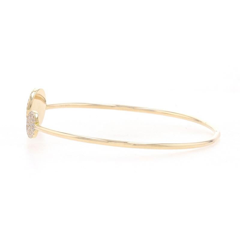 Single Cut Yellow Gold Diamond Negative Space Cuff Bracelet 6 1/4