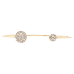 Bracelet manchette en or jaune avec diamant A Space 6 1/4" 14k .36ctw Pave Cluster