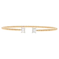 Yellow Gold Diamond Negative Space Flex Bangle Bracelet 6 1/4" - 14k Bag .69ctw