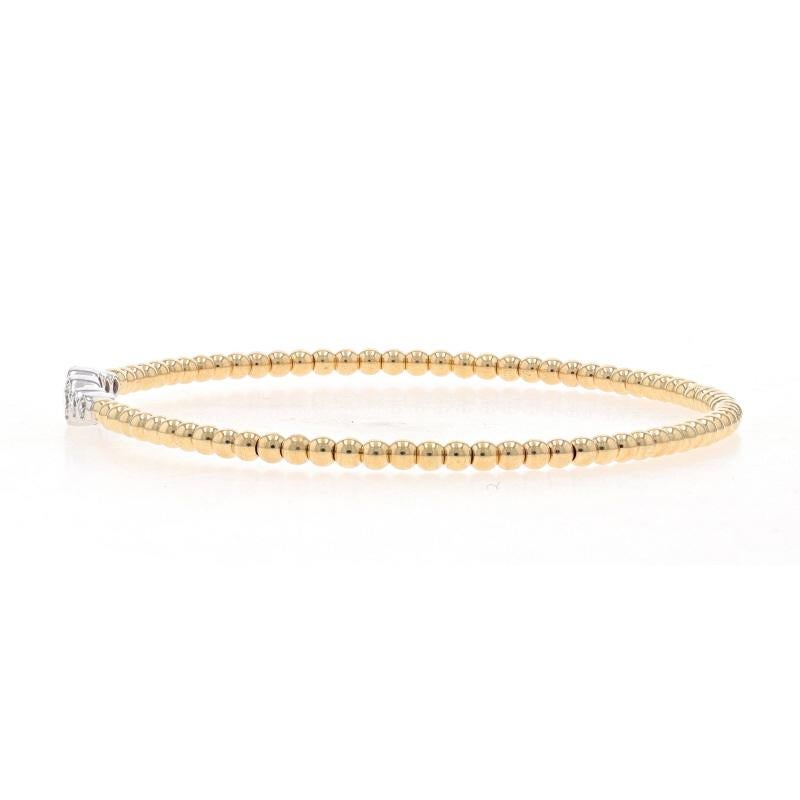 Round Cut Yellow Gold Diamond Negative Space Flex Bangle Bracelet 6 1/4