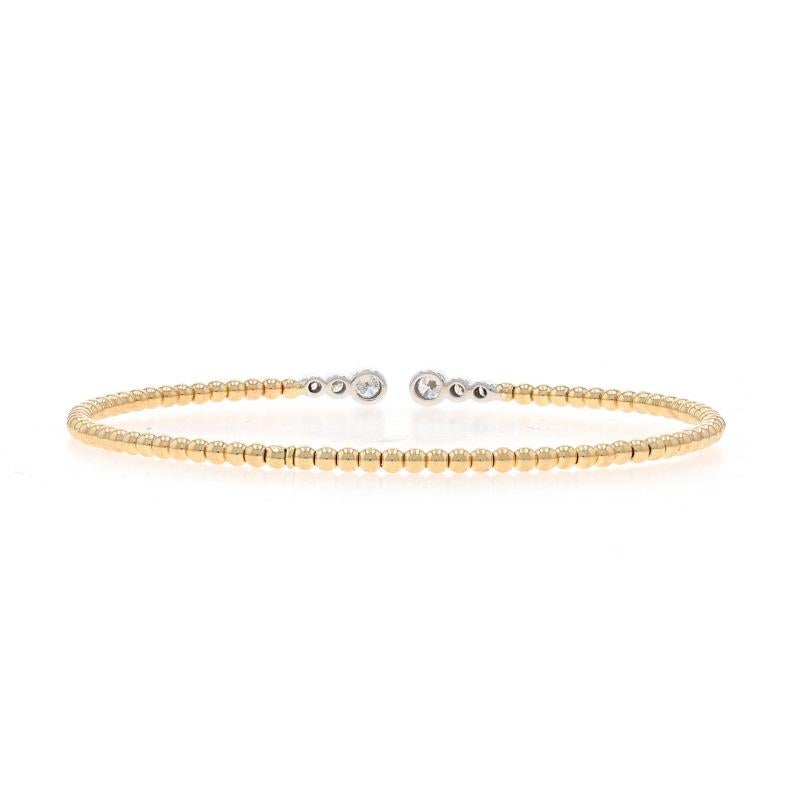 Yellow Gold Diamond Negative Space Flex Bangle Bracelet 6 1/4