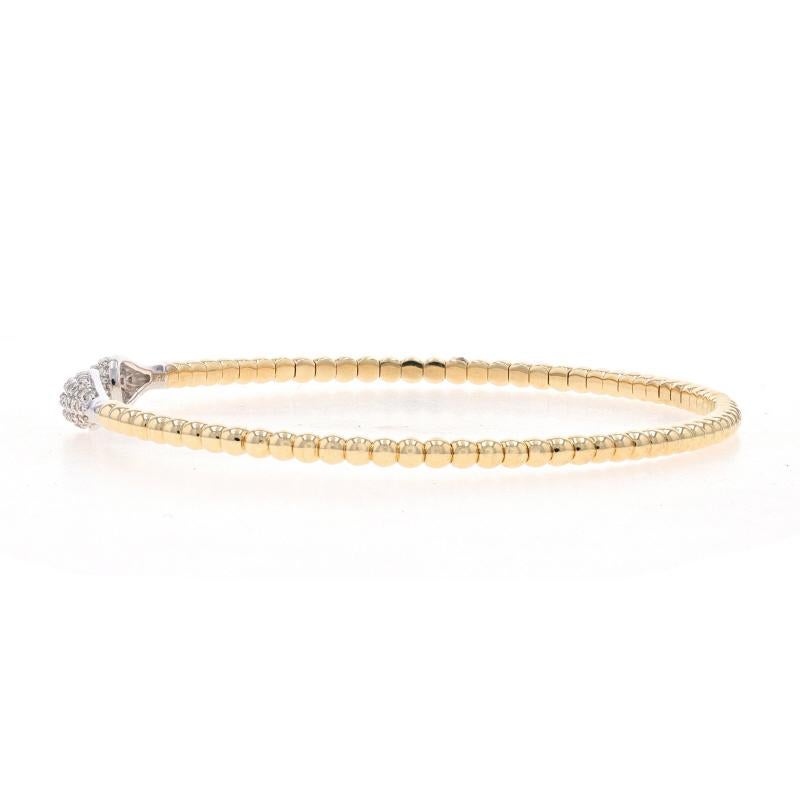 Single Cut Yellow Gold Diamond Negative Space Flex Bangle Bracelet 6 3/4