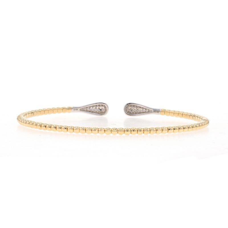 Yellow Gold Diamond Negative Space Flex Bangle Bracelet 6 3/4