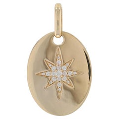 Pendentif étoile du nord en or jaune - 14k brillant rond .19ctw Celestial