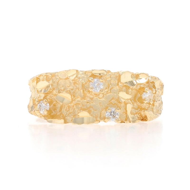 Taille : 7
Frais de taille : Up&Up 2 tailles pour $40 ou Down 1 taille pour $40

Contenu du métal : Or jaune 14k

Informations sur les pierres

Diamants naturels
Carat(s) : .10ctw
Coupe : Brillant rond
Couleur : G - H
Clarté : VS2 - SI1

Total des