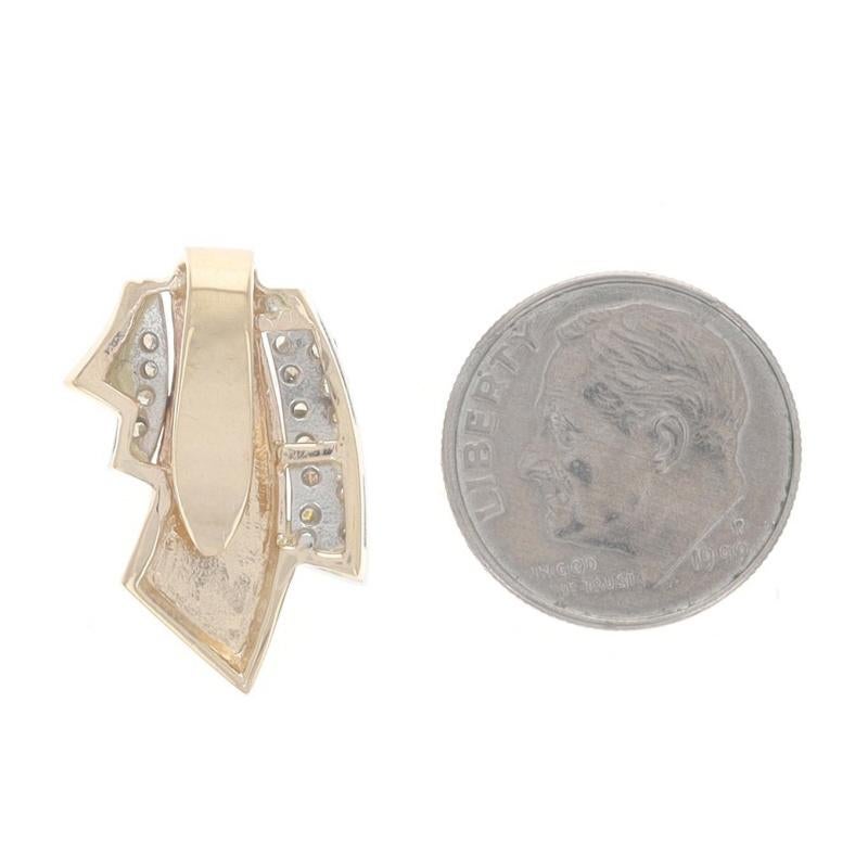 Pendentif Slide Omega en or jaune - 14k Rubans ronds brillants .50ctw Excellent état - En vente à Greensboro, NC