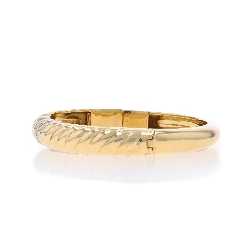 Bracelet en or jaune avec diamant ovale - 18k Single Cut .30ctw Rope Twist Excellent état - En vente à Greensboro, NC