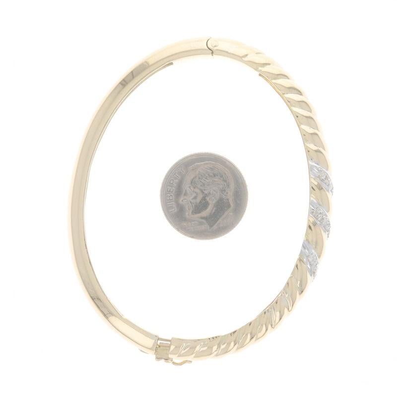Bracelet en or jaune avec diamant ovale - 18k Single Cut .30ctw Rope Twist Pour femmes en vente