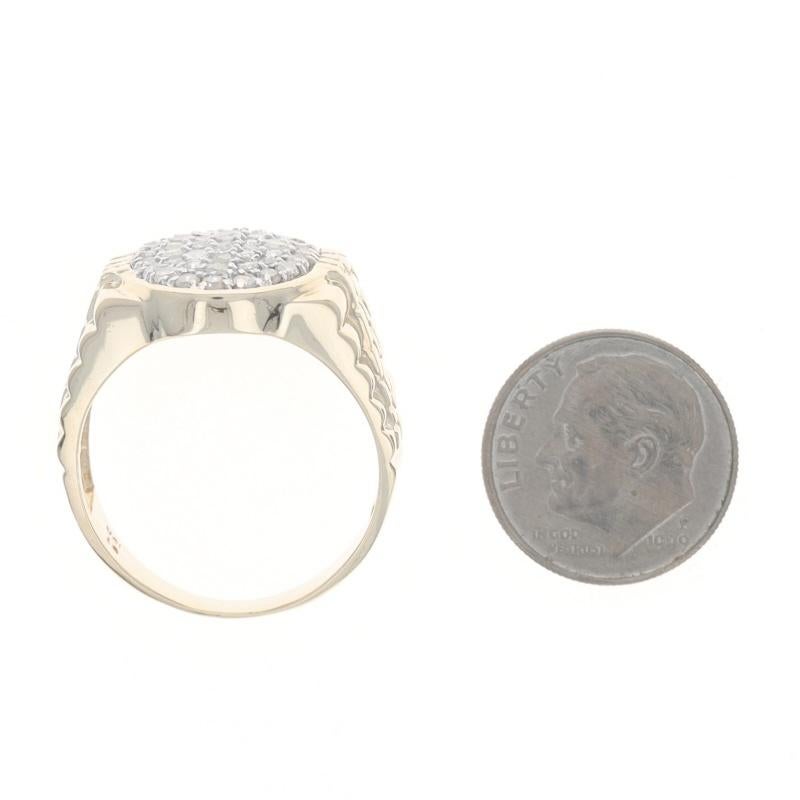 Bague homme en or jaune avec diamant ovale 10k simple 1.00ctw Nugget Pour femmes en vente