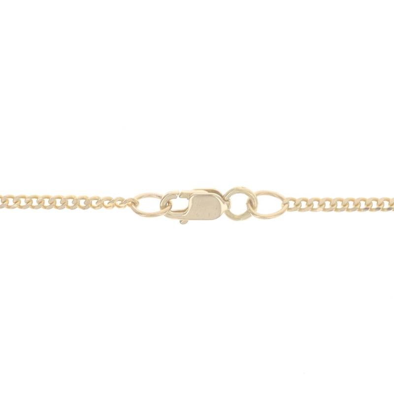 Yellow Gold Diamond Oval Stripe Necklace 21 3/4